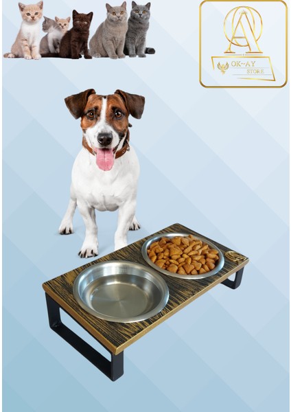 Kedi ve Köpekler Için Sağlıklı Yeme Standı, %10 Eğimli Tasarım ve Kaymaz Ayaklar