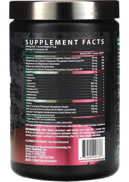 Eaa+ Hydration Apple-Pear 13,76 Oz (390 G) 30 Servis