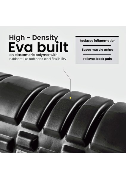 Foam Roller - Egzersiz Rulosu - Pilates Roller - Masaj Rulosu - Spor Isınma Roller - Masaj Roller - Orta Sert Masaj Köpüğü 33x14 cm.