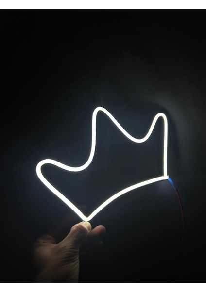 Dgrk 3D Özel Basım Filament Işıklı Tasarım Kral Tacı Neon LED Gece Lambası Dekoratif