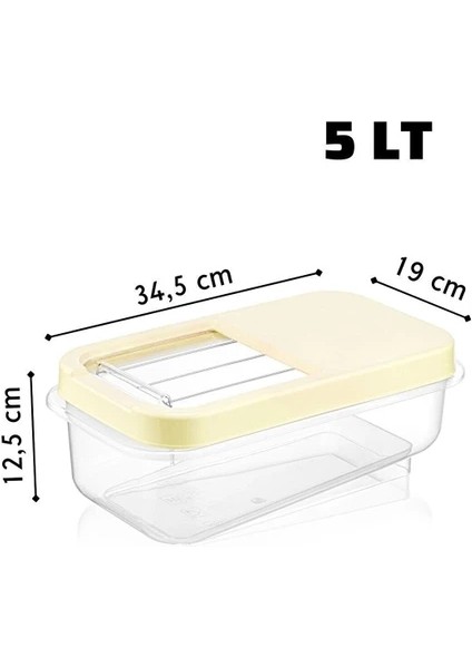5 Lt Sürgülü Erzak Bakliyat Un Saklama Kabı (2 Adet) fırsatları