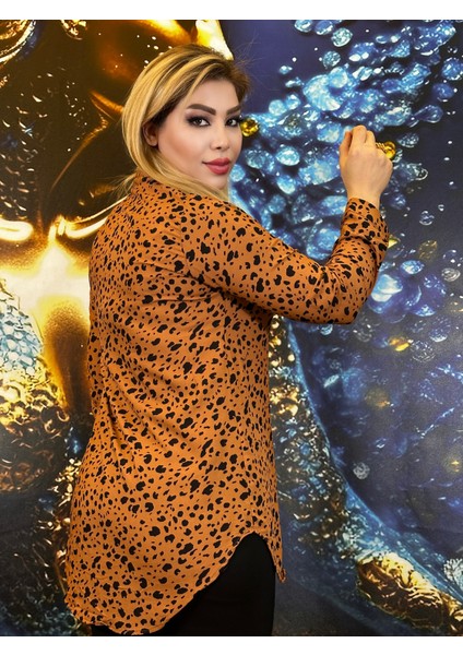 Bluz Uzun Kollu Düğmeli Iplik Kumaş Yüksek Kalite Tuğla Rengi modelleri