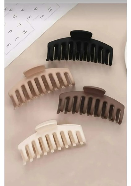 Mandal Toka Kadın Siyah Kahve Bej Xl Büyük Boy (11CM) 3'lü Set