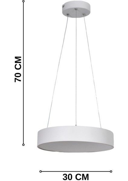 Dakota Modern Panel Ledli Salon Oturma Odası Yatak Odası Mutfak Beyaz Renk LED Avize (Beyaz Işık) modelleri