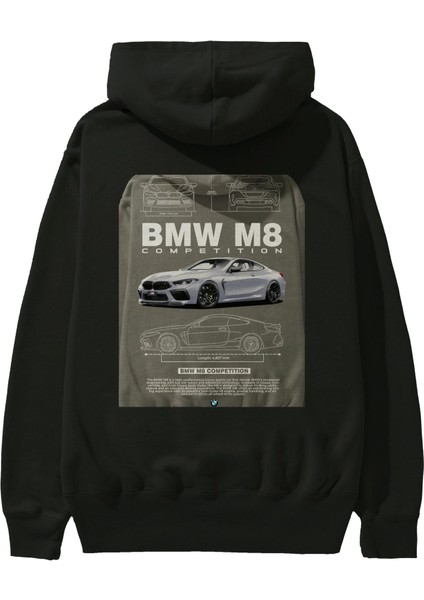 Bmw M8 Arka Baskılı Hoodie Oversize Kapüşonlu Sweatshirt Erkek Kadın Unisex fiyatları