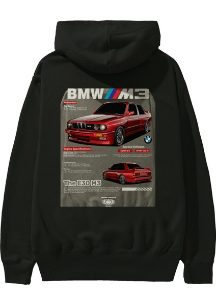 Bmw E30 M3 Arka Baskılı Hoodie Oversize Kapüşonlu Sweatshirt Erkek Kadın Unisex fiyatları