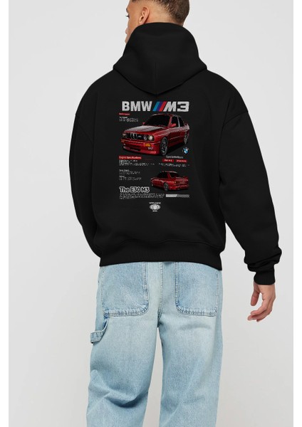 Bmw E30 M3 Arka Baskılı Hoodie Oversize Kapüşonlu Sweatshirt Erkek Kadın Unisex modelleri