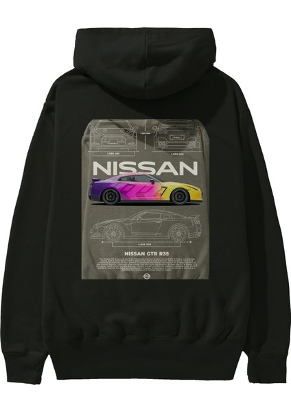 Nıssan Gtr R35 Arka Baskılı Hoodie Oversize Kapüşonlu Sweatshirt Erkek Kadın Unisex fiyatları