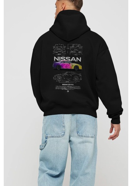 Nıssan Gtr R35 Arka Baskılı Hoodie Oversize Kapüşonlu Sweatshirt Erkek Kadın Unisex modelleri