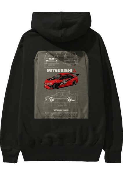 Mıtsubıshı Lancer Arka Baskılı Hoodie Oversize Kapüşonlu Sweatshirt Erkek Kadın Unisex fiyatları