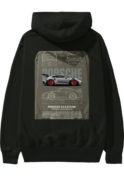 Porsche 911 Gt3 Rs Red Arka Baskılı Hoodie Oversize Kapüşonlu Sweatshirt Erkek Kadın Unisex fiyatları