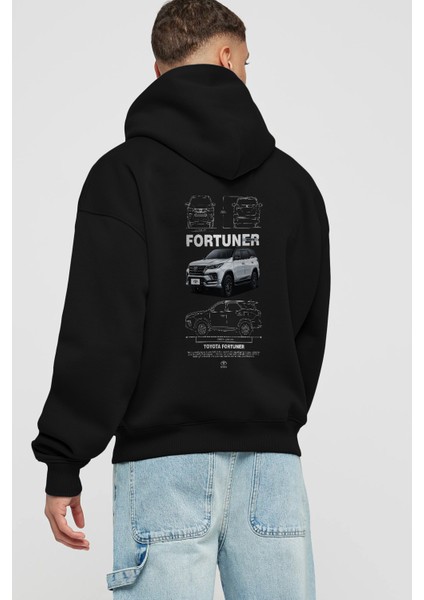 Toyota Fortuner Arka Baskılı Hoodie Oversize Kapüşonlu Sweatshirt Erkek Kadın Unisex