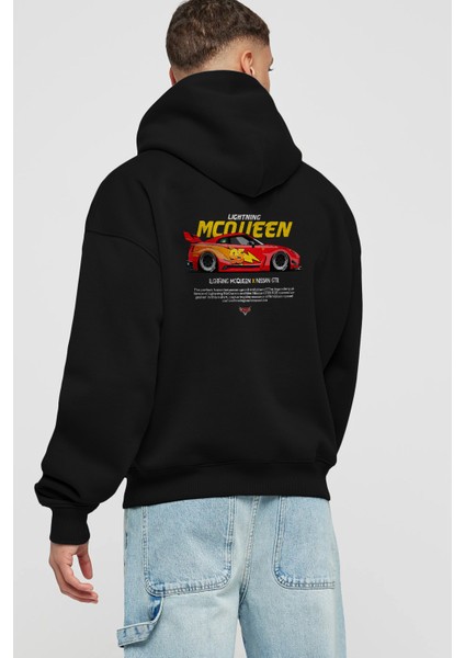 Lightning Mqueen Arka Baskılı Hoodie Oversize Kapüşonlu Sweatshirt Erkek Kadın Unisex