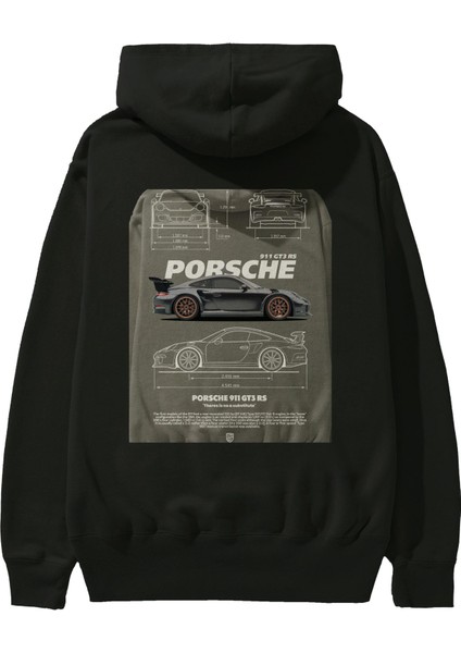 Porsche 911 Gt3 Rs 1 Arka Baskılı Hoodie Oversize Kapüşonlu Sweatshirt Erkek Kadın Unisex fiyatları