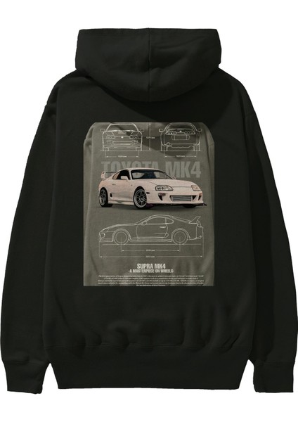Toyota Supra Mk4 2 Arka Baskılı Hoodie Oversize Kapüşonlu Sweatshirt Erkek Kadın Unisex fiyatları