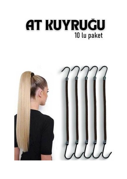 Modacar Kancalı At Kuyruğu Lastik Toka 10 Adet