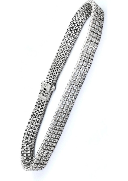 Pırlanta Parlaklığında Zirkon Taşlı 3 Sıra Su Yolu Bileklik fırsatları