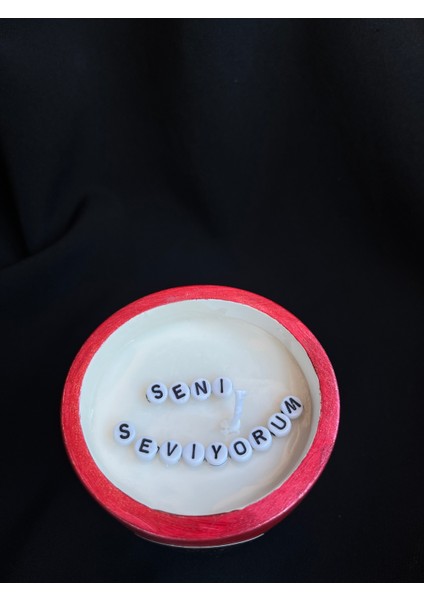 Valentines Sevgiliye Özel Gizli Mesajlı Mum %100 Soya Sandal Kokulu