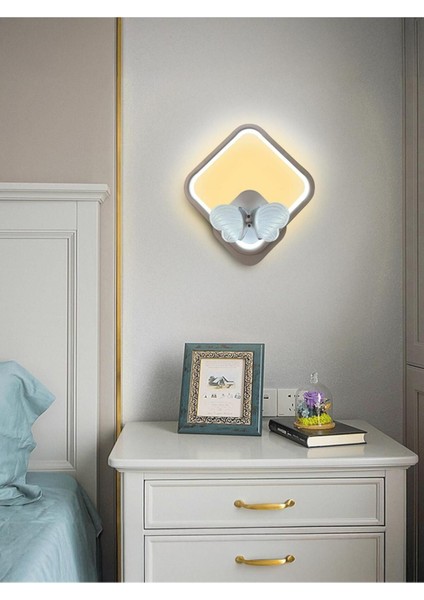 Kelebek Kare Modern Ithal LED Aplik
