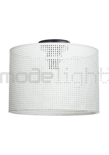 Goza 30 cm Silindir Plafonyer Avize Hasır Beyaz Salon-Oturma-Çocuk-Yemek-Yatak Odası--Antre-Mutfak modelleri