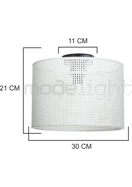 Goza 30 cm Silindir Plafonyer Avize Hasır Beyaz Salon-Oturma-Çocuk-Yemek-Yatak Odası--Antre-Mutfak fırsatları