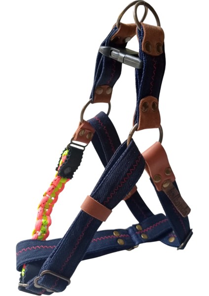 Köpek göğüs tasması orta ırk kot paracort örgü göğüs ölçüsü:45-70cm ayarlamalı dog harness GT2-34
