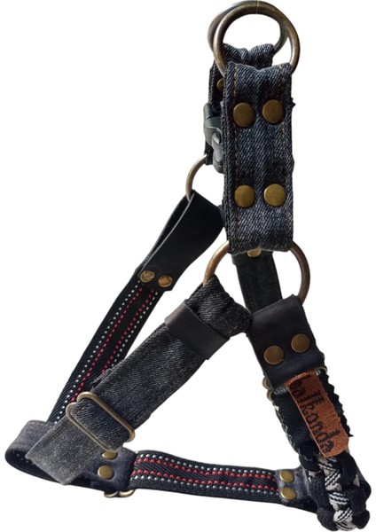 Köpek göğüs tasması küçük ırk kot paracort örgülü göğüs ölçüsü:30-60cm ayarlamalı dog harness GT2-35