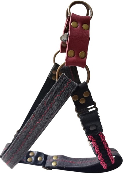 Köpek göğüs tasması kot orta ırk genişlik:2,5cm göğüs ölçüsü:45-80cm ayarlamalı dog harness GT2-36