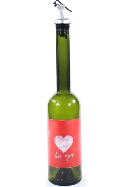 Sevgililer Günü Konseptli Sosluk Siyah 500 ml (Akıtıcılı) Love You