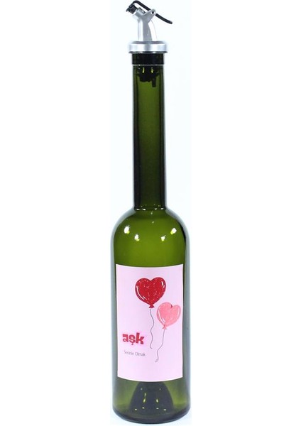 Sevgililer Günü Konseptli Sosluk Siyah 500 ml (Akıtıcılı) Kalp Balonlar