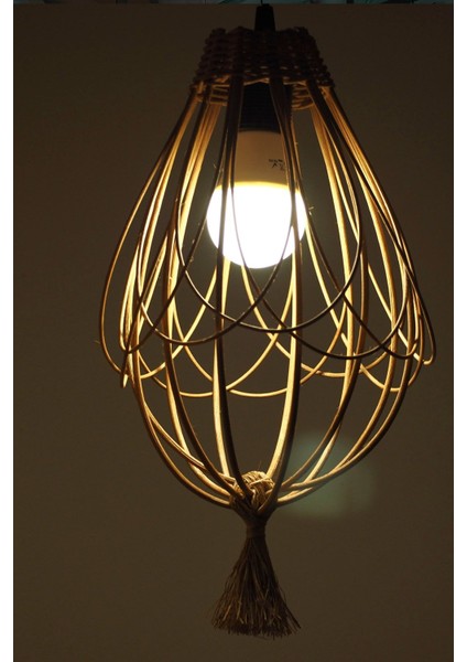 Bambu Avize Hasır Sarkıt: Daisy 20 x 35 cm modelleri