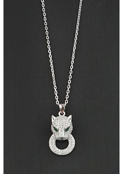 Italyan Tasarımı 925 Ayar Gümüş Kaplan Kolye fiyatları