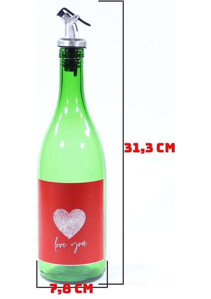 Sevgililer Günü Konseptli Sosluk Yeşil 750 ml (Akıtıcılı) Love You modelleri