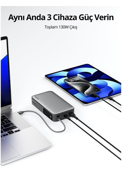 PB-Y48-GY 100W 20000 Mah Pd Dahili Type-C Kablolu Powerbank modelleri