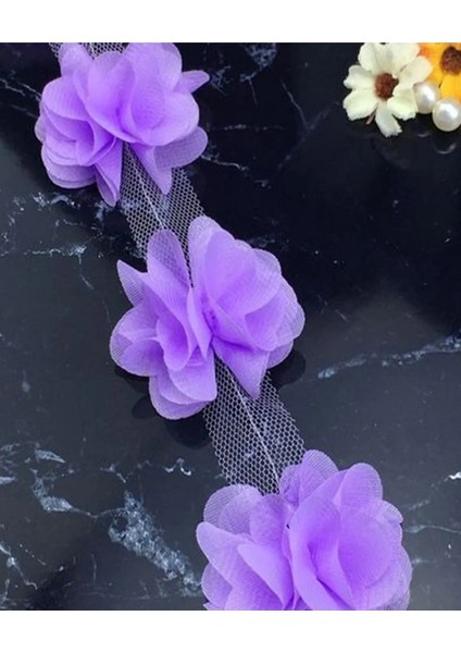 Lila Lazer Kesim Çiçek (65 Adet)