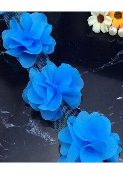 Turkuaz Lazer Kesim Çiçek (13 Adet)