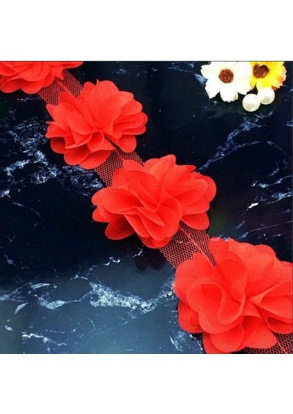 Kırmızı Lazer Kesim Çiçek (13 Adet)