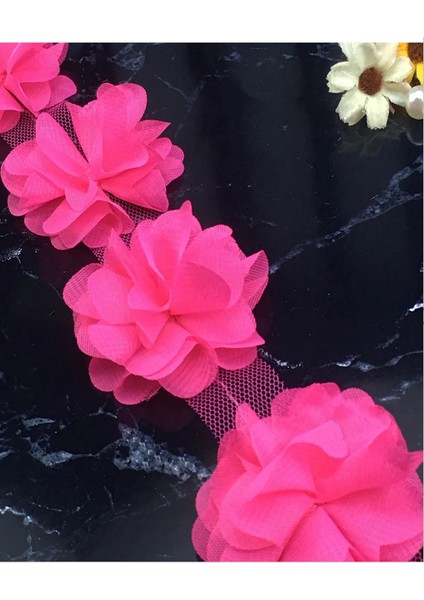 Fuşya Lazer Kesim Çiçek (13 Adet)