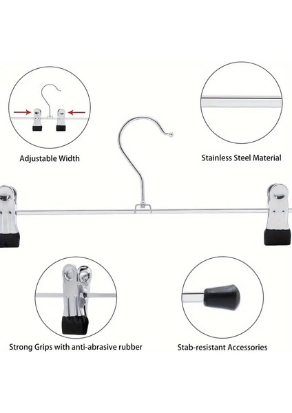 Mandallı Metal Pantolon & Etek Askısı Gümüş 5 Adet fırsatları