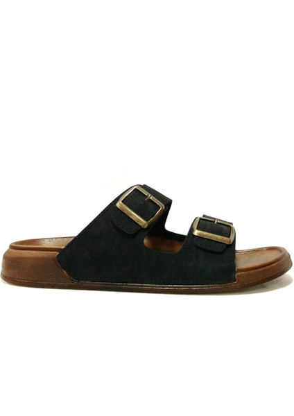 Siyah Kahverengi Çift Tokalı Anatomik Comfort Terlik fiyatları