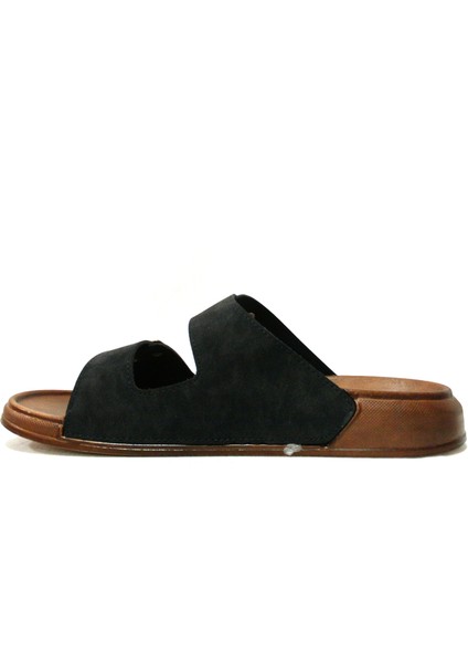 Siyah Kahverengi Çift Tokalı Anatomik Comfort Terlik modelleri