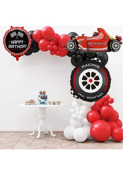Bol Balonlu Formula 1 Yarış (Racıng) Doğum Günü Konsept