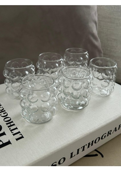 Boncuk Model Kahve Yanı Pinterest Bardağı - 6 Adet