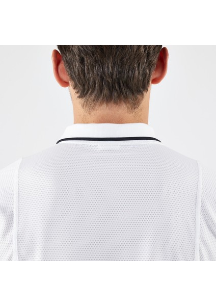 Erkek Kısa Kollu Polo Tenis Tişörtü - Beyaz - Artengo Dry Beden: L. ,