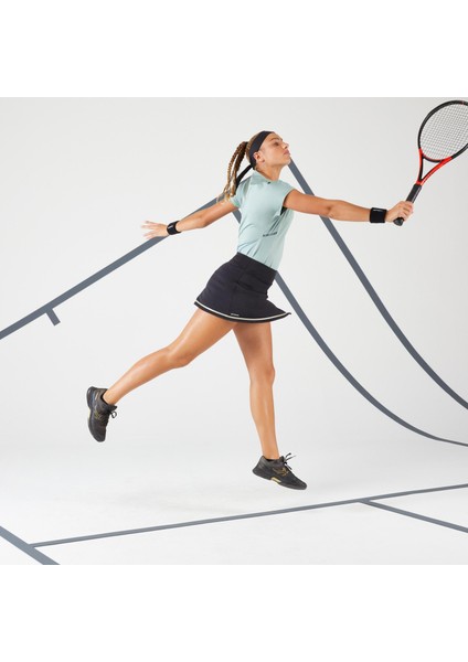 Kadın Tenis Tişörtü - Yeşil - Dry 500 Beden: 40 ,
