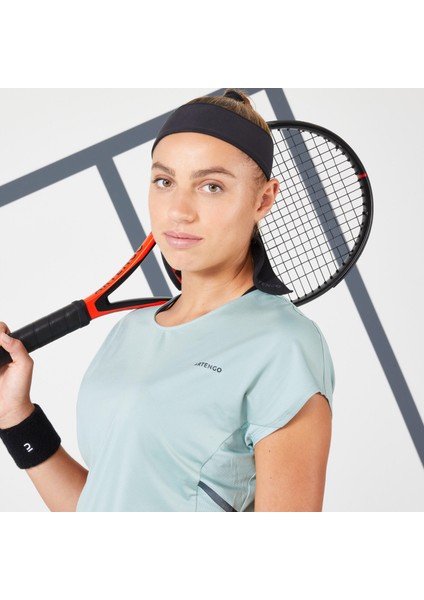Kadın Tenis Tişörtü - Yeşil - Dry 500 Beden: 40 ,