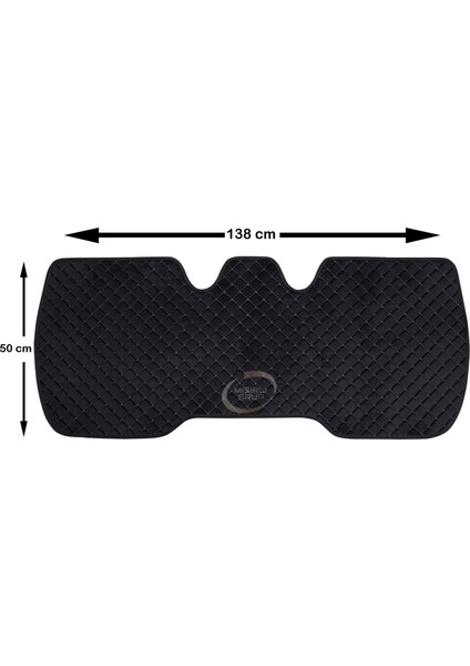 Lüx Kadife & Terletmez Baskılı Kaydırmaz Oto Koltuk Minder Seti - Koltuk Kılıfı-Siyah Renk(3 Lü Set)