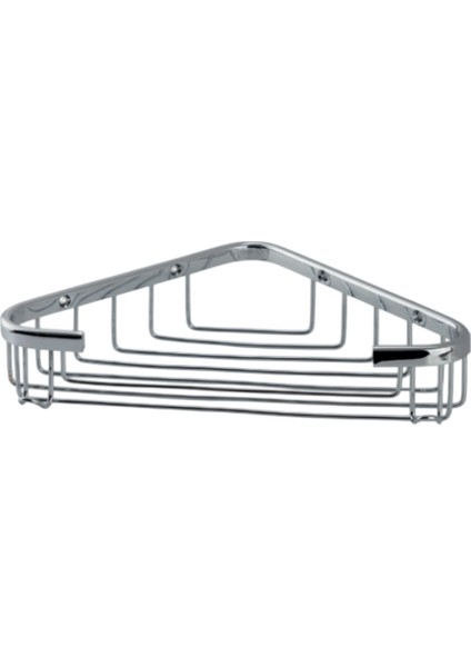 Paslanmaz Pirinç Efe Tekli 18X18cm Sabunluk Şampuanlık ve Köşe Süngerlik