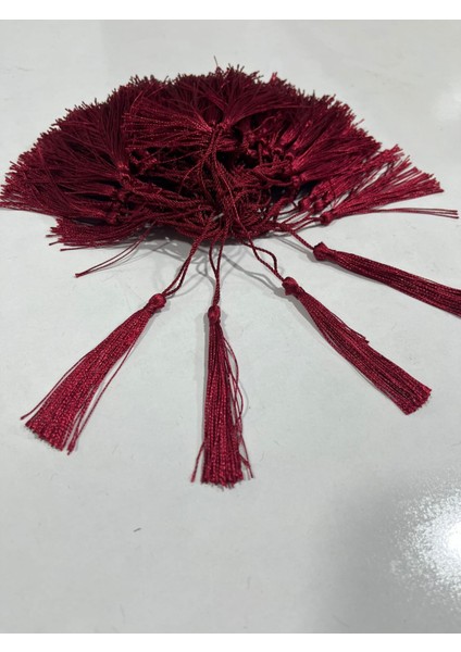 Bordo Renk İp Püskül 8 cm 25 Adet