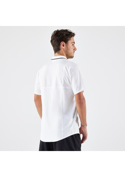Erkek Kısa Kollu Polo Tenis Tişörtü - Beyaz - Artengo Dry Beden: M. ,